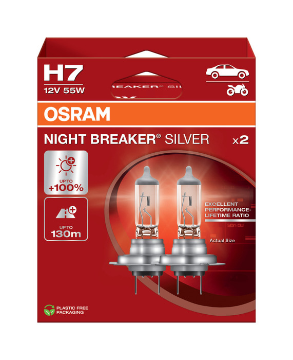 Osram autopære H7 Night Breaker - 2 stk.